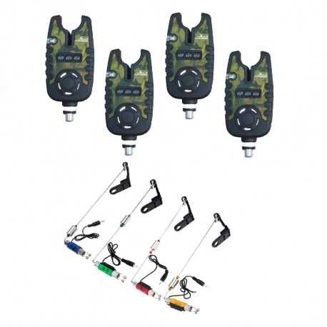 Kit 4 Senzori EastShark Crapro Camouflage TLI-22 cu 4 Swingeri Cilindrici pe 4 culori