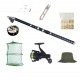 Set complet de pescuit cu lanseta EagleKing de 3.6 m, mulineta DPR200, juvelnic, guta, si accesorii