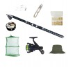 Set complet de pescuit cu lanseta EagleKing de 3.6 m, mulineta DPR200, juvelnic, guta, si accesorii