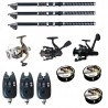 Set pescuit sportiv cu lansete de 3.6 m UltraCarp, eagle, 3 mulinete, 3 senzori si 3 gute