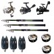 Set pescuit sportiv cu 3 lansete de 2,7 m Cool Angel, 3 mulinete, 3 senzori si 3 gute