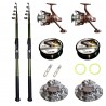Set complet de pescuit cu lansete Cool Angel Mix Carbon de 2.7 m