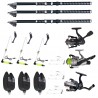 Set 3 lansete Ultra Carp 3 metrii, 3 senzori eastshark, 3 swingeri led, 3 mulinete si forfati