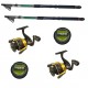 Kit pescuit sportiv cu doua lansete 3,6m EastShark, doua mulinete CBF30 cu tambur de 3000 si gute