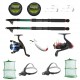 Set complet de pescuit sportiv pentru doua persoane cu lansete eastshark 2,4m , doua mulinete si accesorii