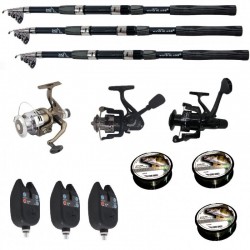 Set pescuit sportiv cu lanseta Wind Blade de 3.6 m, 3 mulinete, 3 senzori si 3 gute