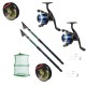 Kit pescuit sportiv cu doua lansete 2.4m East Shark, doua mulinete, guta, juvelnic si montura