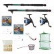 Set pescuit sportiv cu 2 lansete 2,4 m EastShark, 2 muliente YF200, gute, cutie ace, spomb