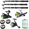 Set pescuit sportiv cu lanseta Wind Blade de 2.7metri, 3 mulinete, 3 fire si juvelnic