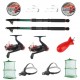 Set pescuit cu doua lansete eastshark 2,7m, doua mulinete YF200 si accesorii