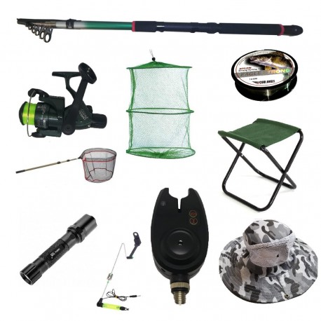 Set lanseta pescuit telescopica eastshark de 3.6m, mulineta CB340 pentru pescuit sportiv si accesorii