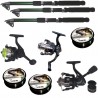 Set pescuit cu 3 lansete de 2,4m Cool Angel, trei mulinete si gute