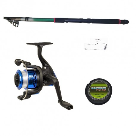 Pachet de pescuit sportiv cu lanseta eastshark 2,4m, mulineta YF200, montura si fir