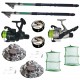 Set pescuit cu 2 lansete EastShark de 2.4 m, 2 mulinete, 2 fire Cool Angel juvelnic