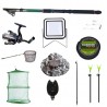 Set lanseta 3.6m pescuit sportiv, mulineta QFC1000, fir, montura, proiector solar, palarie