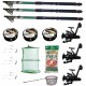 Set 3 lansete eastshark 2,7m, trei mulinete LS500, trei gute, trei monturi, minciog