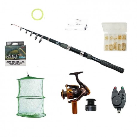 Set complet de pescuit cu lanseta Wind Blade de 2.7 m, mulineta MA2000, juvelnic, senzor, cutie cu ace