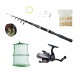 Set complet de pescuit cu lanseta Wind Blade de 3,6 m, mulineta QFC2000, juvelnic, 70 de ace