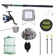 Set lanseta 3.6m pescuit sportiv, mulineta YF200, fir, montura, proiector solar