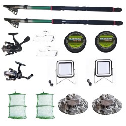 Set 2 lansete eastshark de 3m si 3,6m, mulineta QFC1000 si CFC1000, doua proiectoare