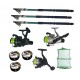 Pachet pescuit cu 3 lansete de 3m East Shark, 3 mulinete, 3 gute 0,30mm si juvelnic