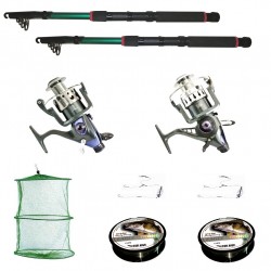 Set de pescuit sportiv cu 2 lansete 3.6m, doua mulinete baitrunner Cool Angel 11 rulmenti