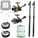 Set pescuit sportiv cu 2 lansete eastshark 2,4m, doua mulinete, proiector solar