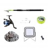 Set lanseta 3.6m pescuit sportiv, mulineta Ak200,plastic solid, fir, montura, proiector solar