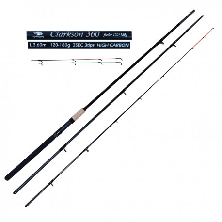 Lanseta feeder Eagle Clarkson 3,6m, 100% High Carbon, 3 segmente, 120/180g
